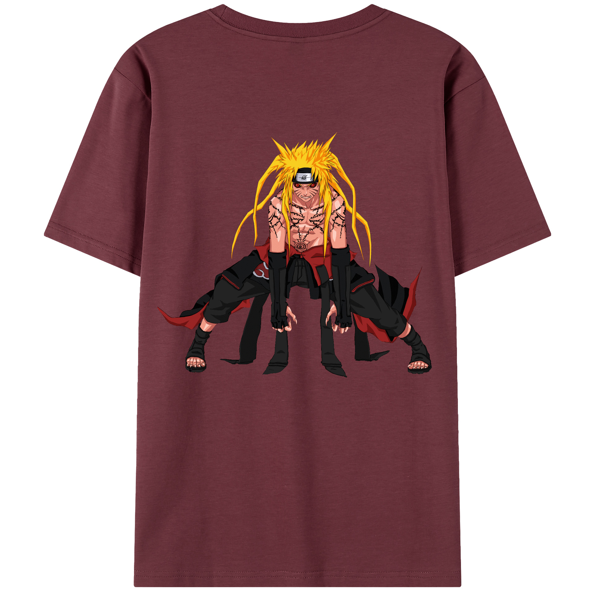 （画像用） NARUTO -ナルト- うずまき ナルト Uzumaki Naruto 綿100％半袖Tシャツ（背面プリント）